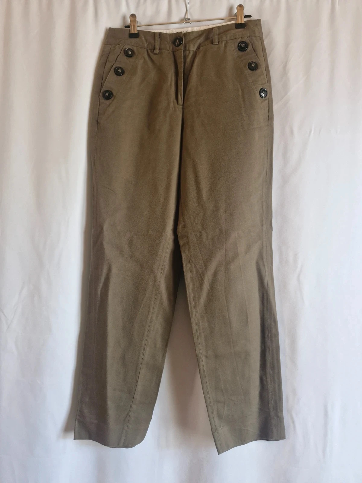 Pantalon Maison 123 femme kaki T34 boutons décoratifs